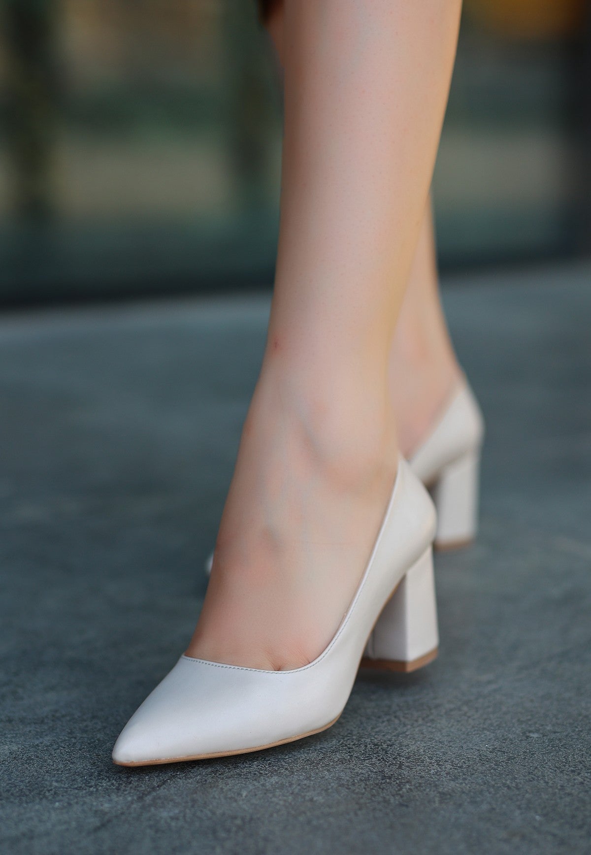 Women's Zool Beige Skin Heeled Shoes - STREETMODE ™