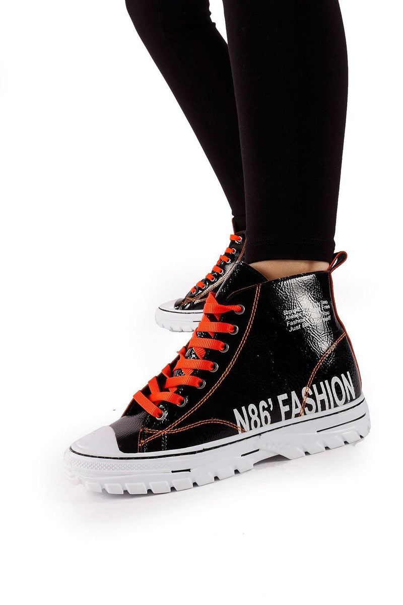 N86 Fashion Women's Black-Orange Bootie - STREET MODE ™