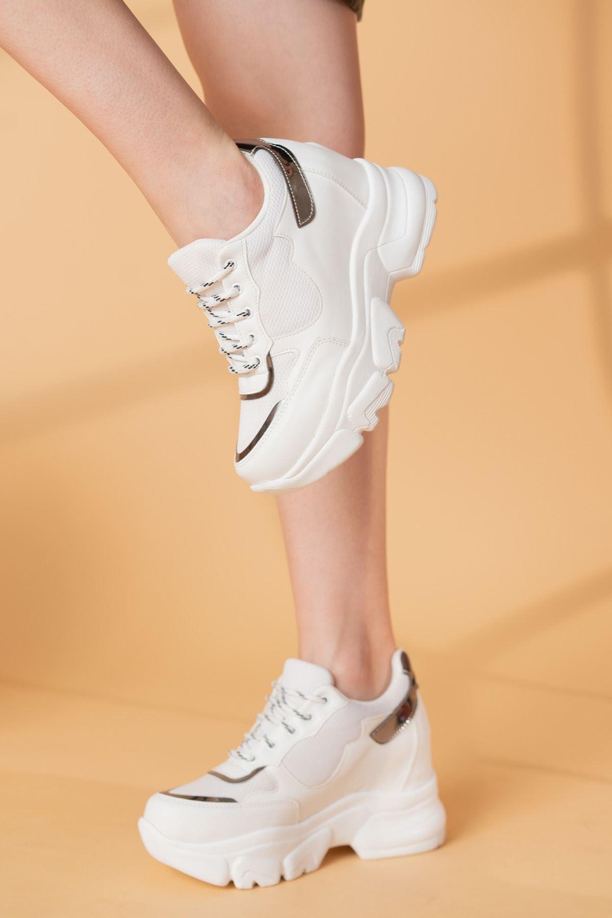 Suplin Women's White Matte Leather Sneakers shoes - STREET MODE ™