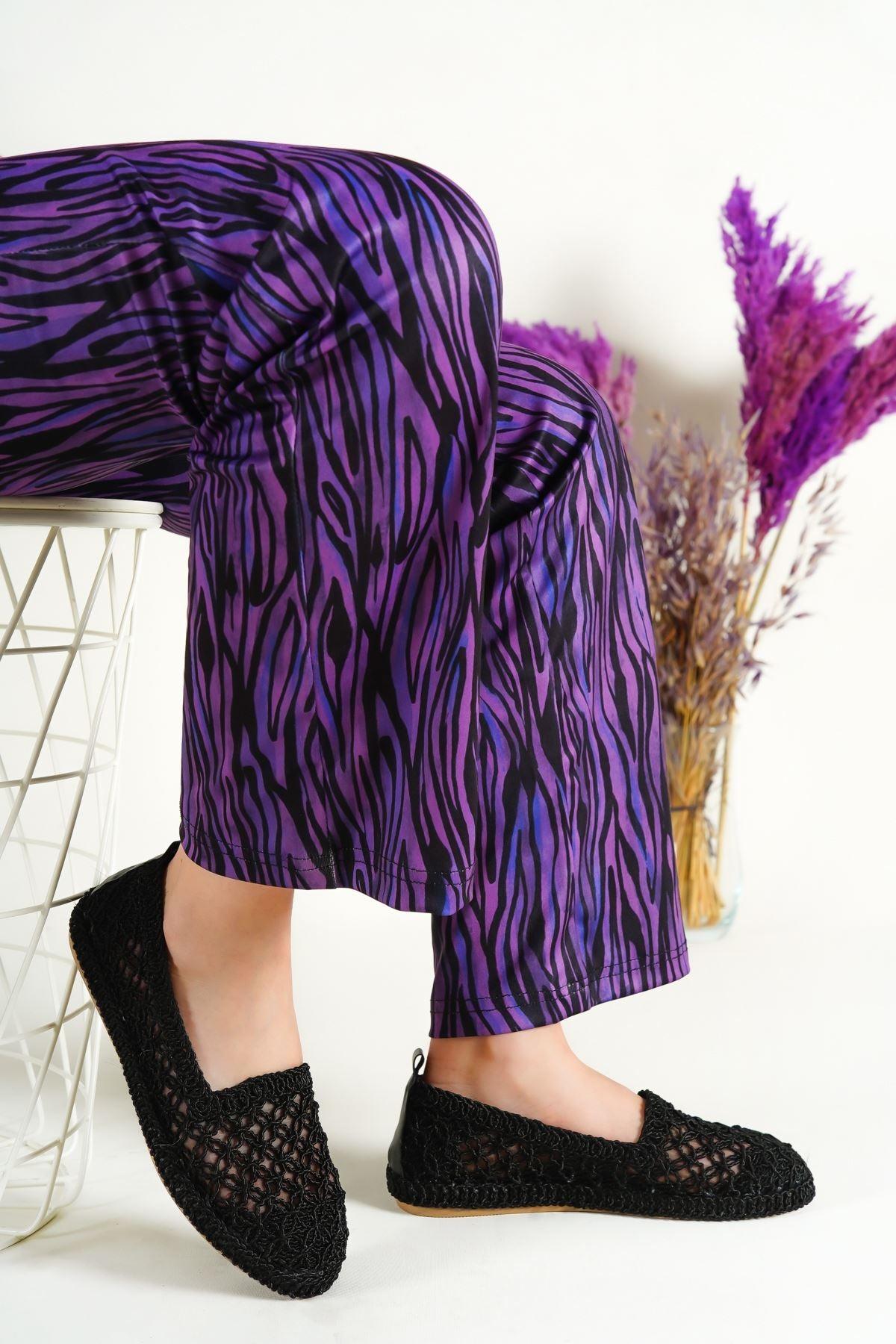 Zola Black Plain Knitwear Flats - STREET MODE ™