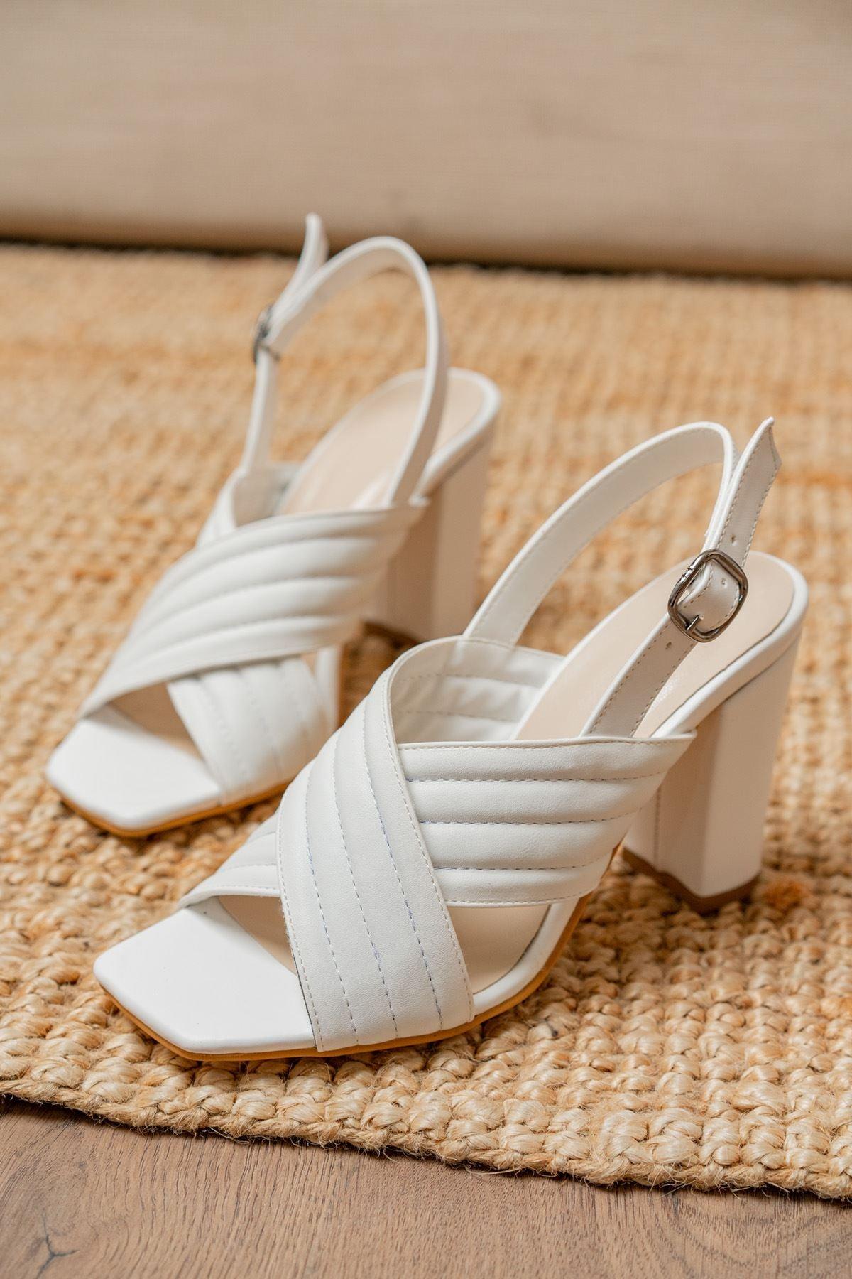 Anice White Skin High Heels Women's Shoes - STREET MODE ™