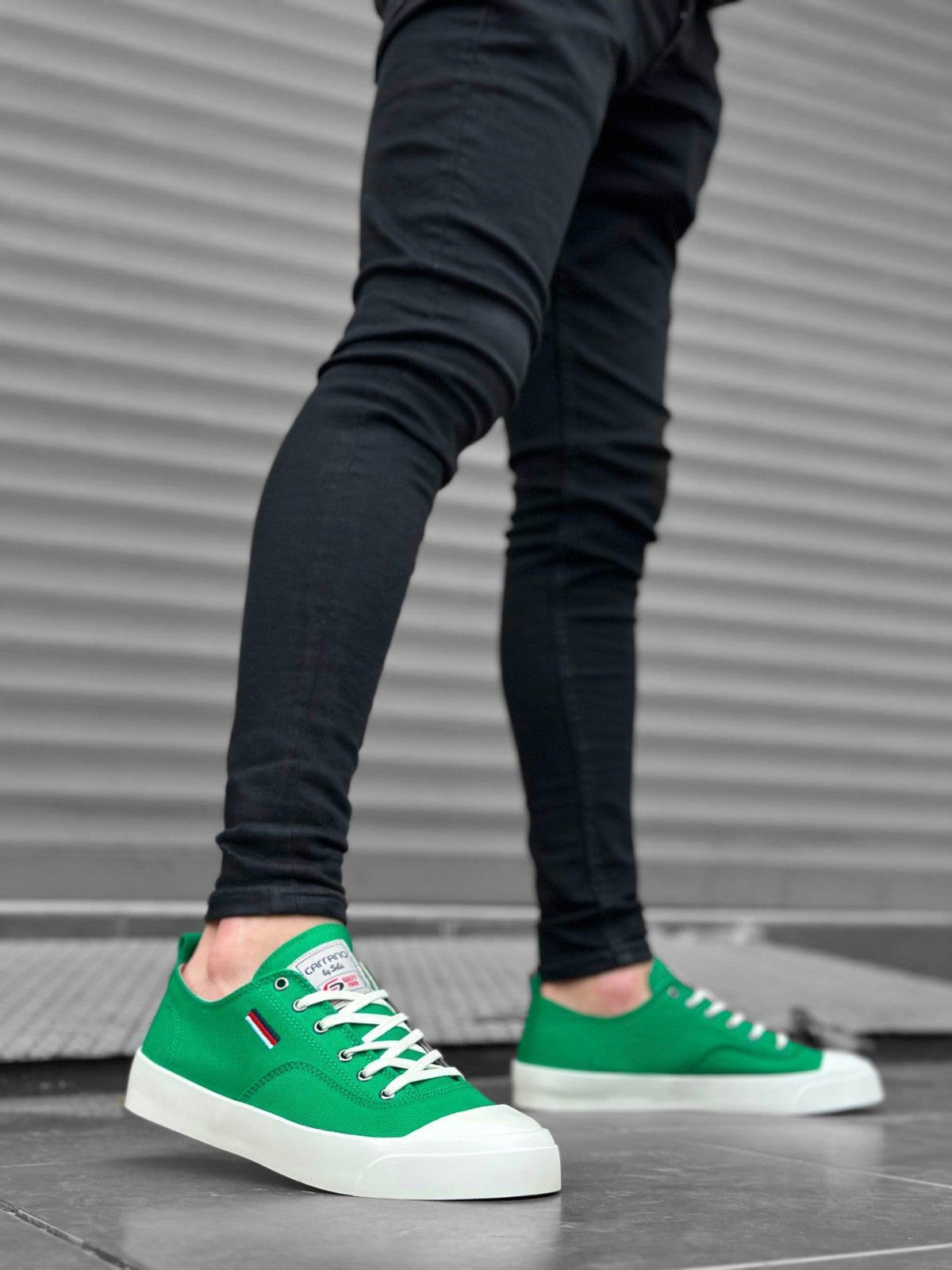 BA0223 Comfortable Flat Sole Linen Lace-Up Green Casual Men's Sneakers Shoes - STREET MODE ™