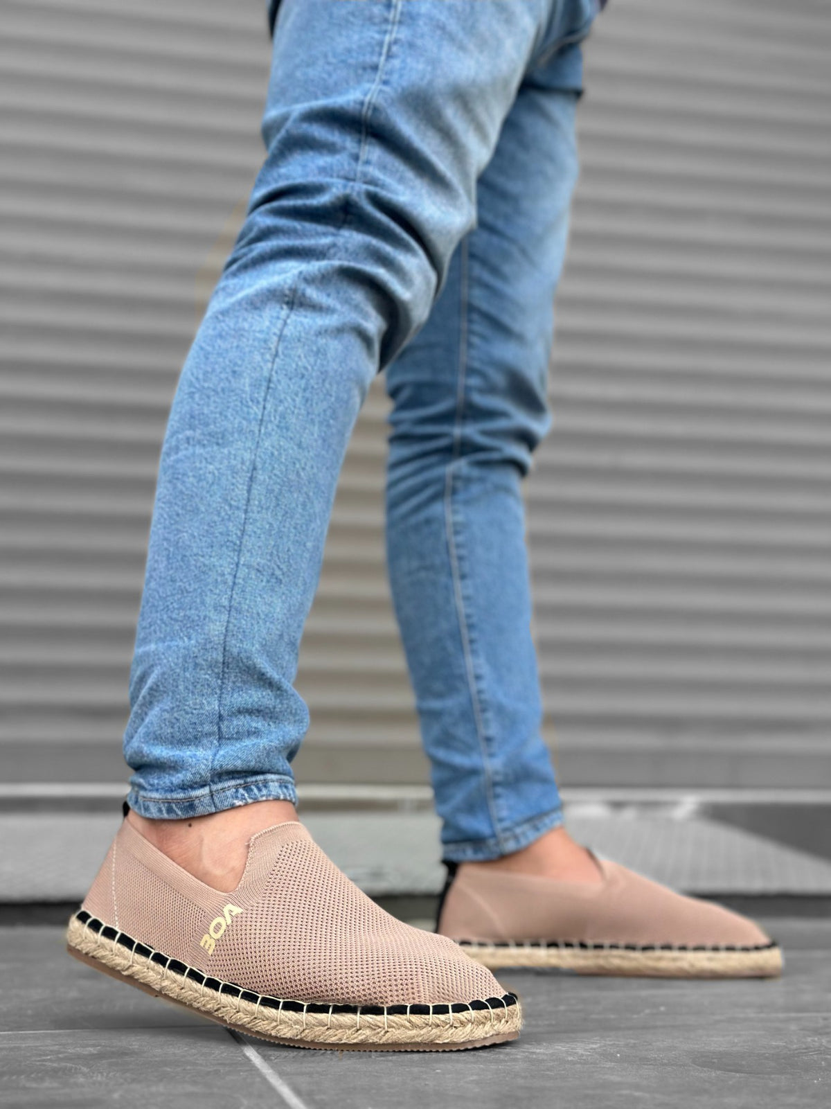 BA0224 Comfortable Flat Sole Espadrilles Knitted Knitwear Mink Casual Men's Shoes - STREET MODE ™