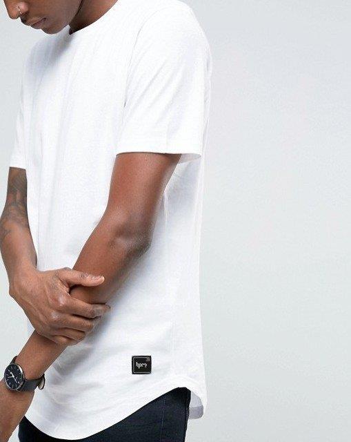 Bpm Long Line Basic Men's T-Shirt White - STREET MODE ™