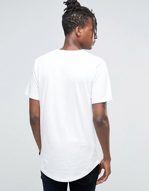 Bpm Long Line Basic Men's T-Shirt White - STREET MODE ™