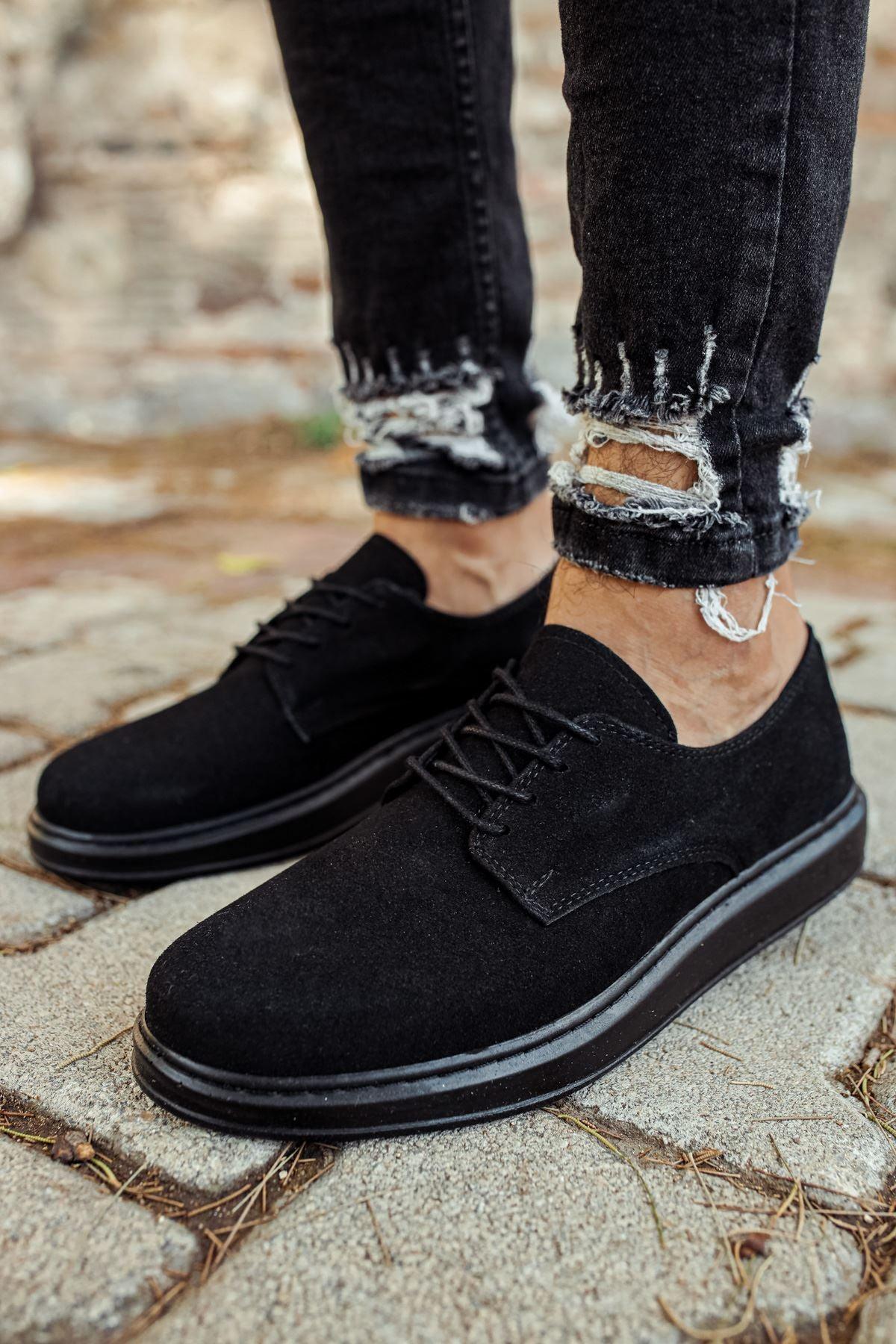 CH003 Men's Full Black Suede Classic Shoes - STREET MODE ™