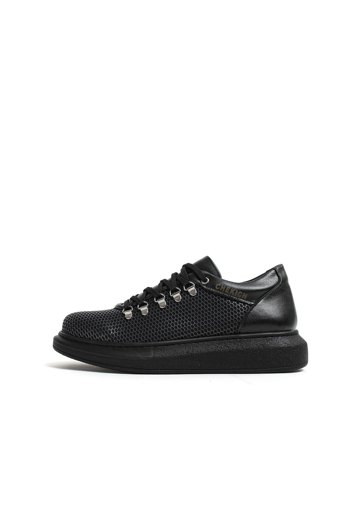 CH021 Men's Unisex Full black Honeycomb Processing Casual Sneaker Sports Shoes - STREET MODE ™