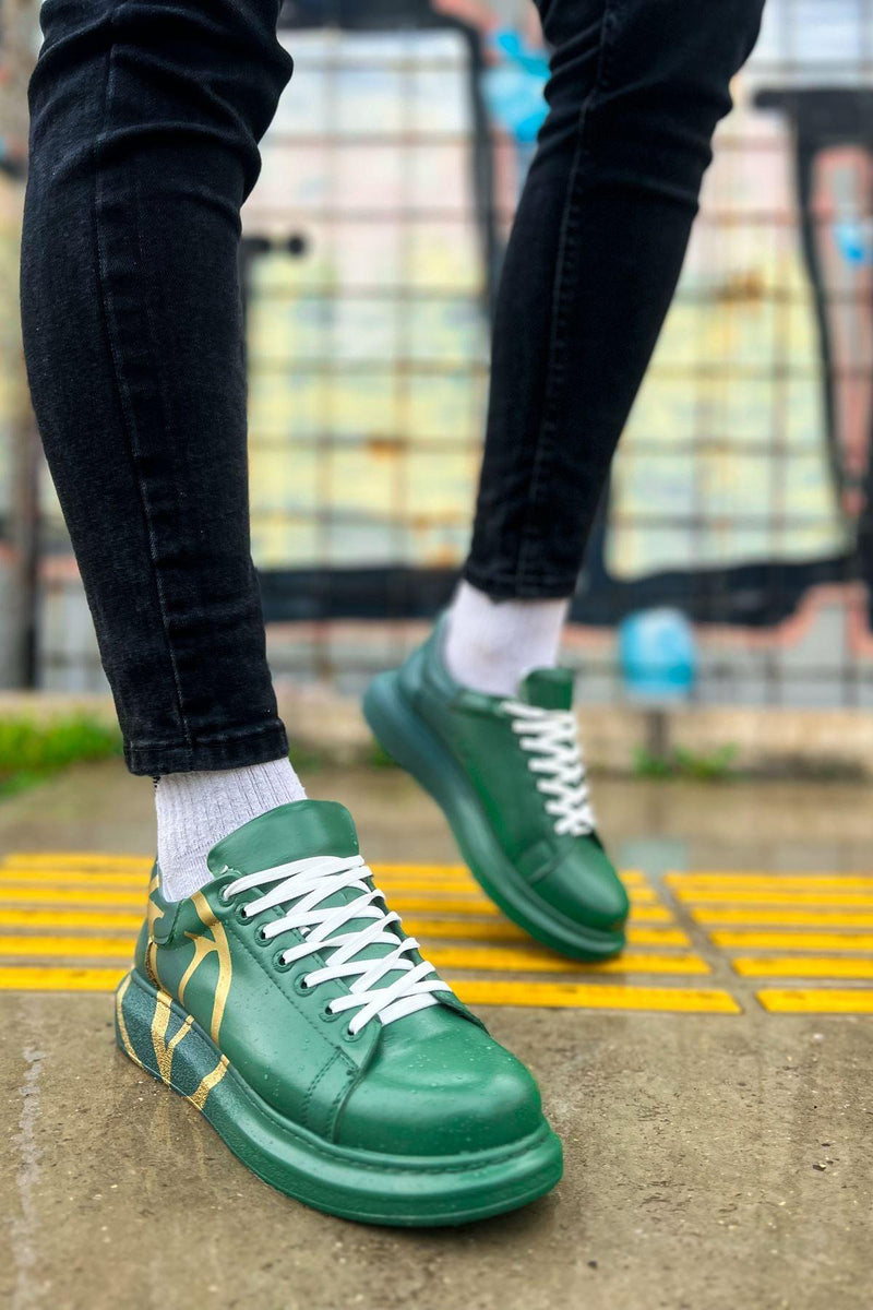 CH254 Men's Sport Sneakers Shoes 491 GREEN / DARK GREEN - STREET MODE ™