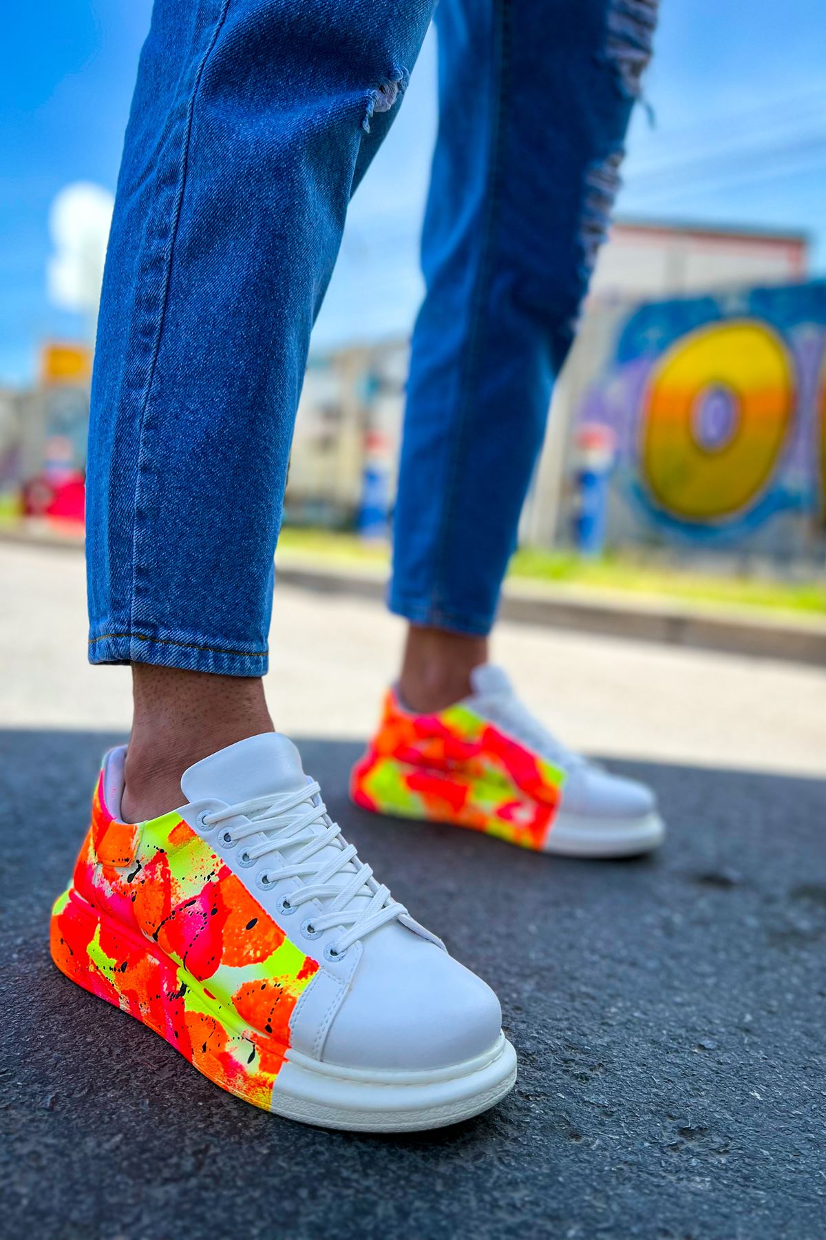 Neon orange outlet shoes