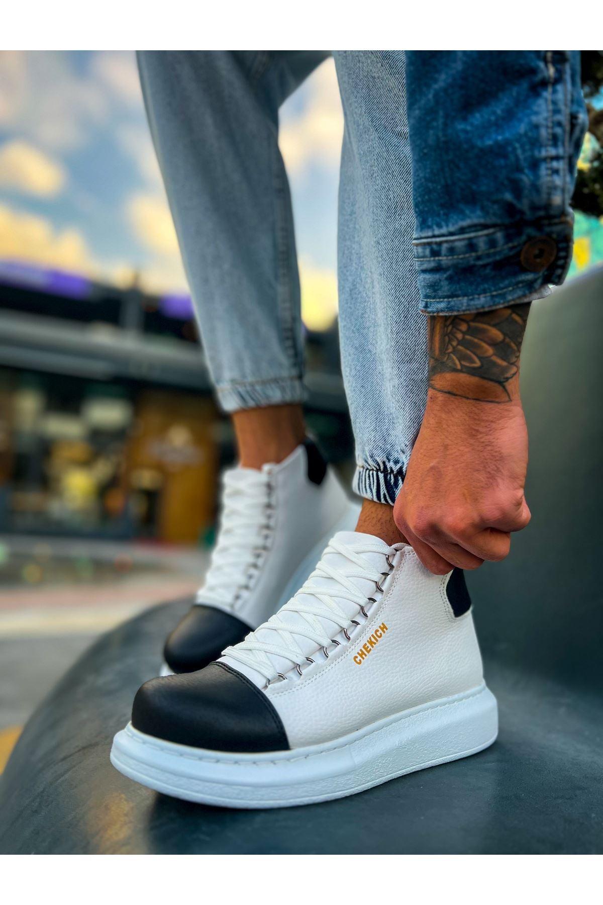 CH258 GBT Roma Colorful Men's shoes sneakers Boots WHITE/BLACK - STREET MODE ™