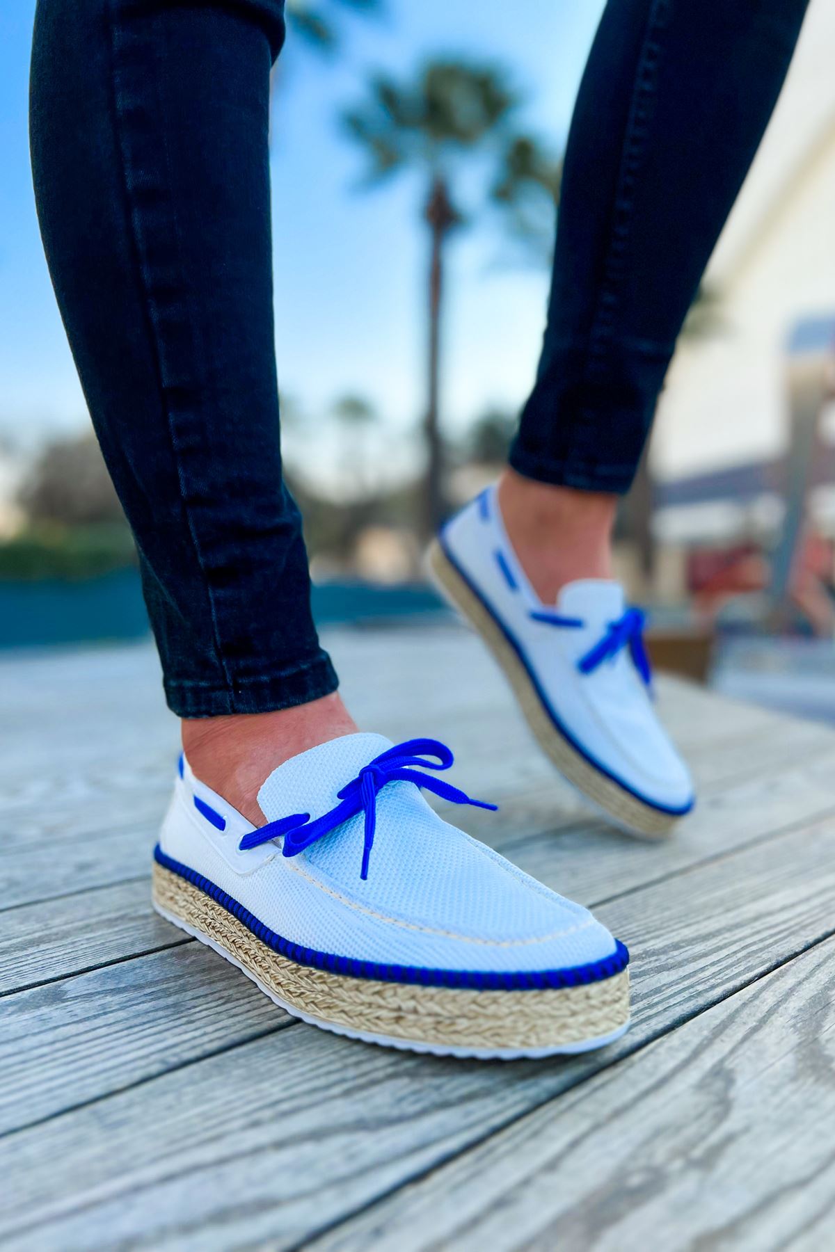 CH311 Espadril Men's sneakers Shoes WHITE / SAX BLUE - STREET MODE ™