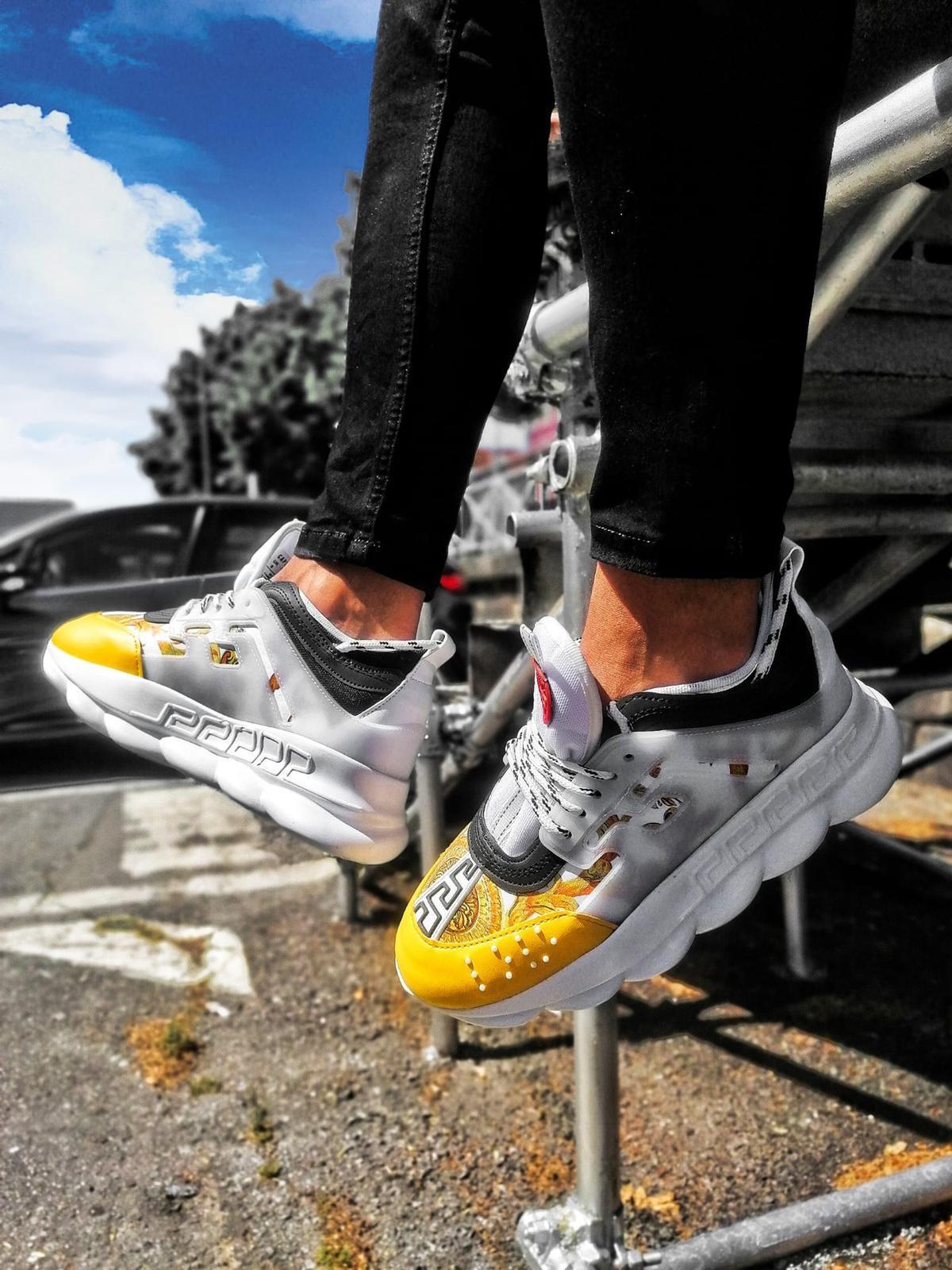 Chain High Sole Yellow Sneakers Sport Shoes - STREET MODE ™