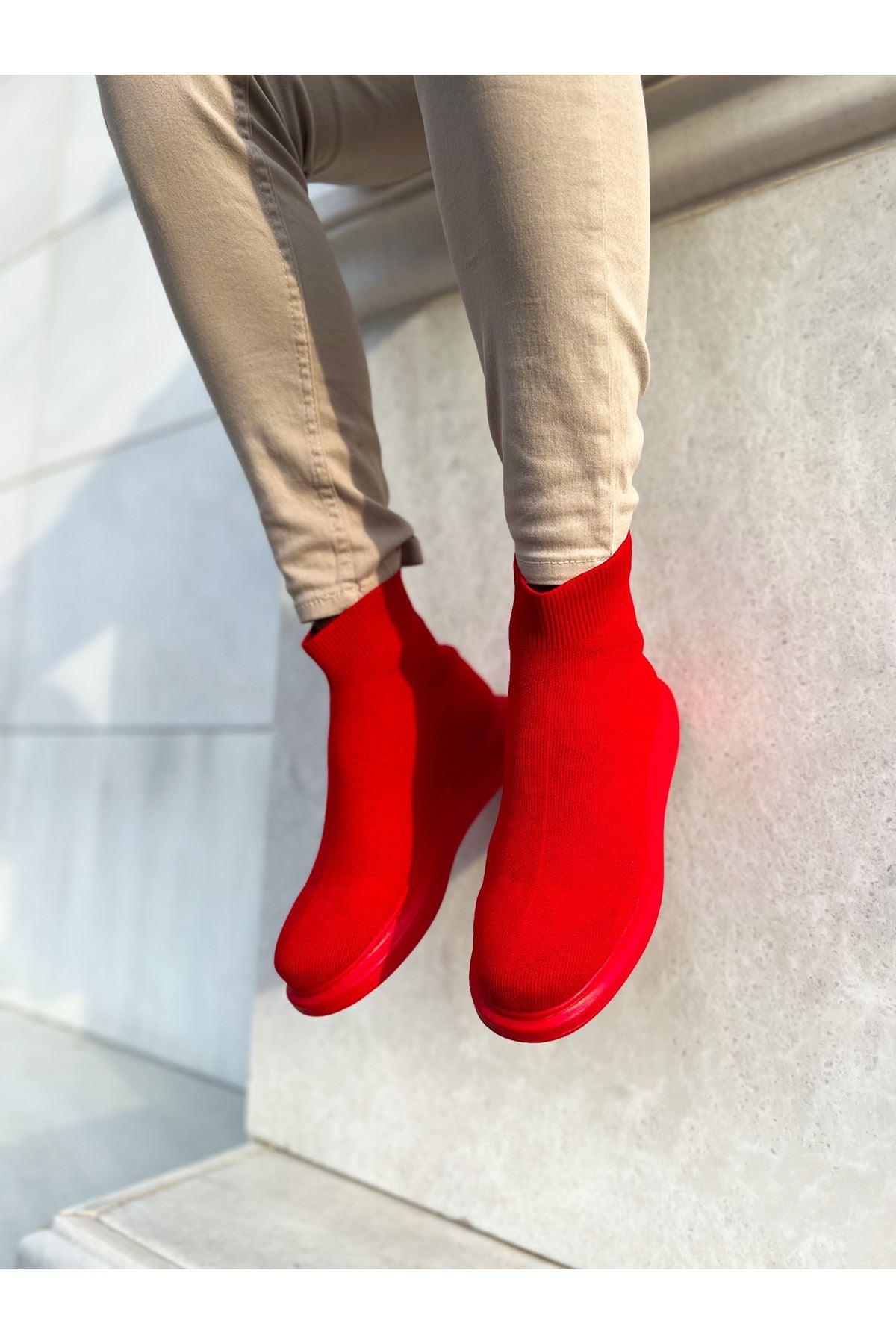 CH207 B.Knitwear RRT Men's Shoes sneakers boot RED - STREET MODE ™