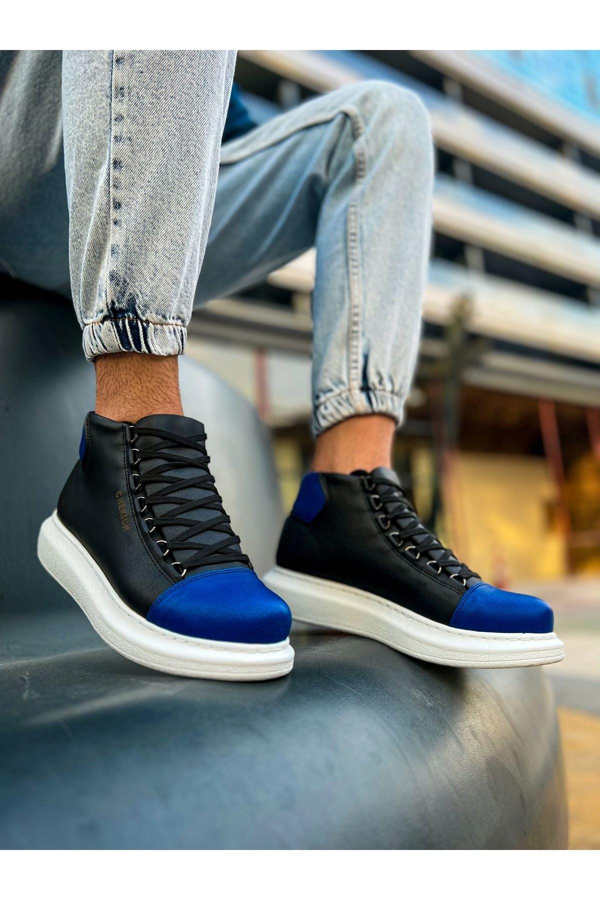 Chekich CH258 GBT Men's shoes sneakers Boots BLACK/SAX BLUE - STREET MODE ™