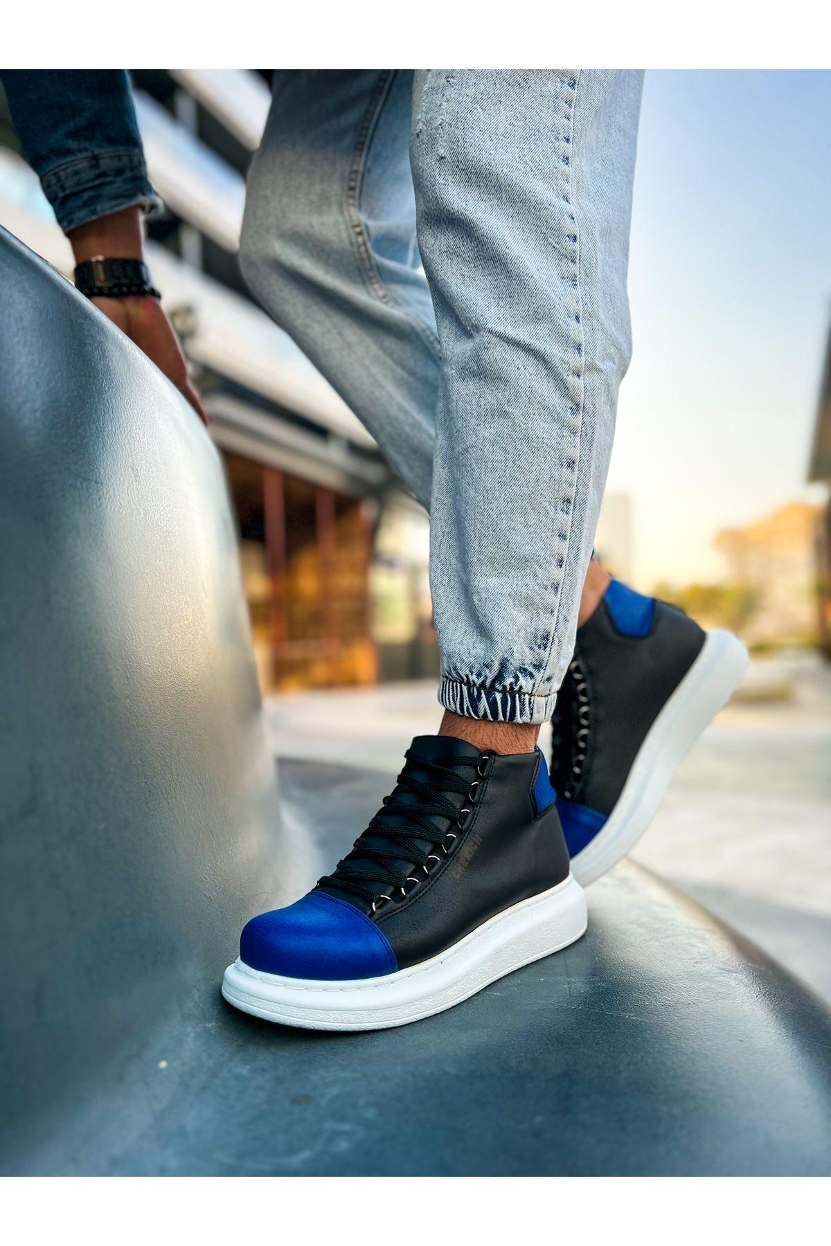 Chekich CH258 GBT Men's shoes sneakers Boots BLACK/SAX BLUE - STREET MODE ™