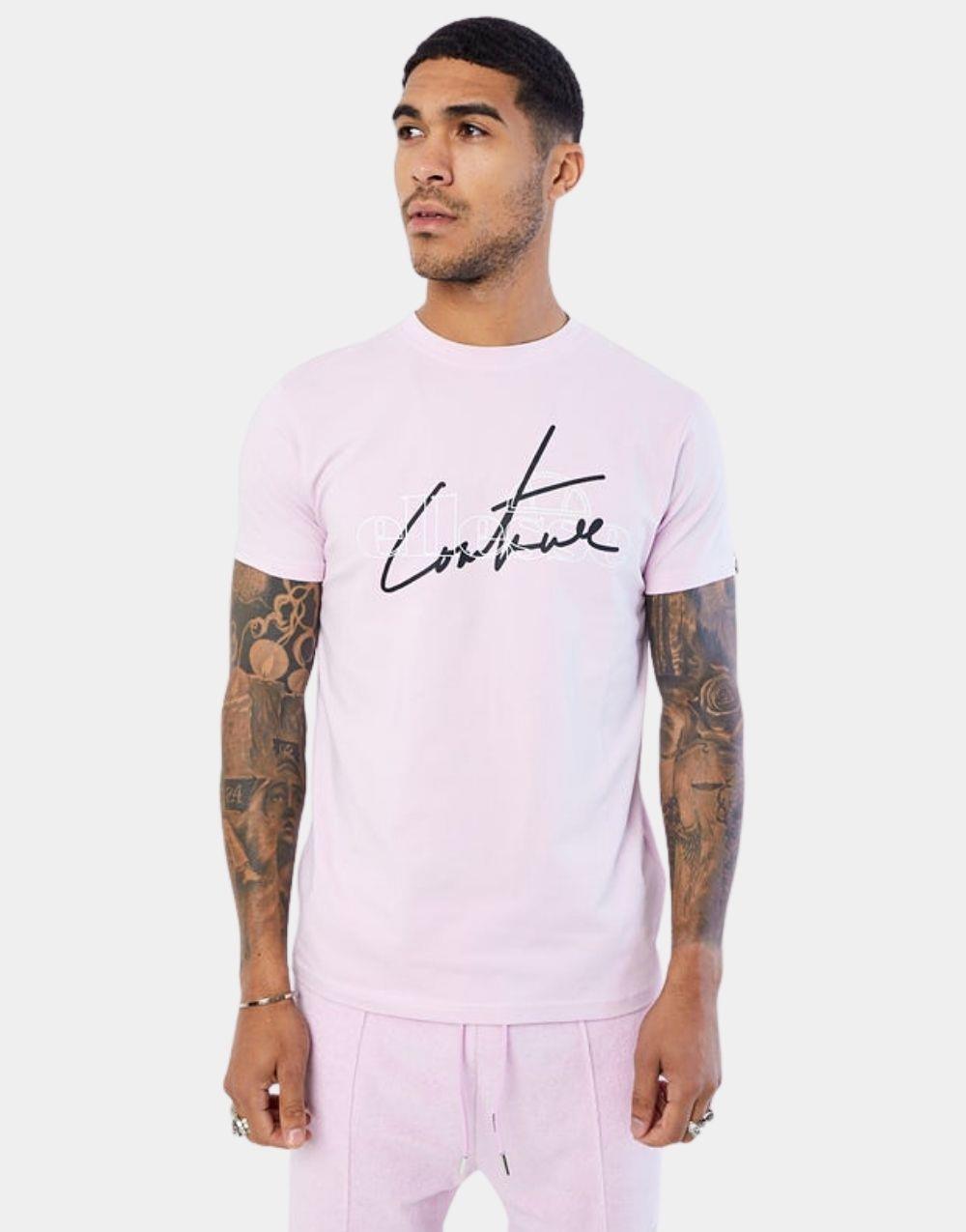 Couture Slim Embroired Men's T-Shirt Pink - STREET MODE ™