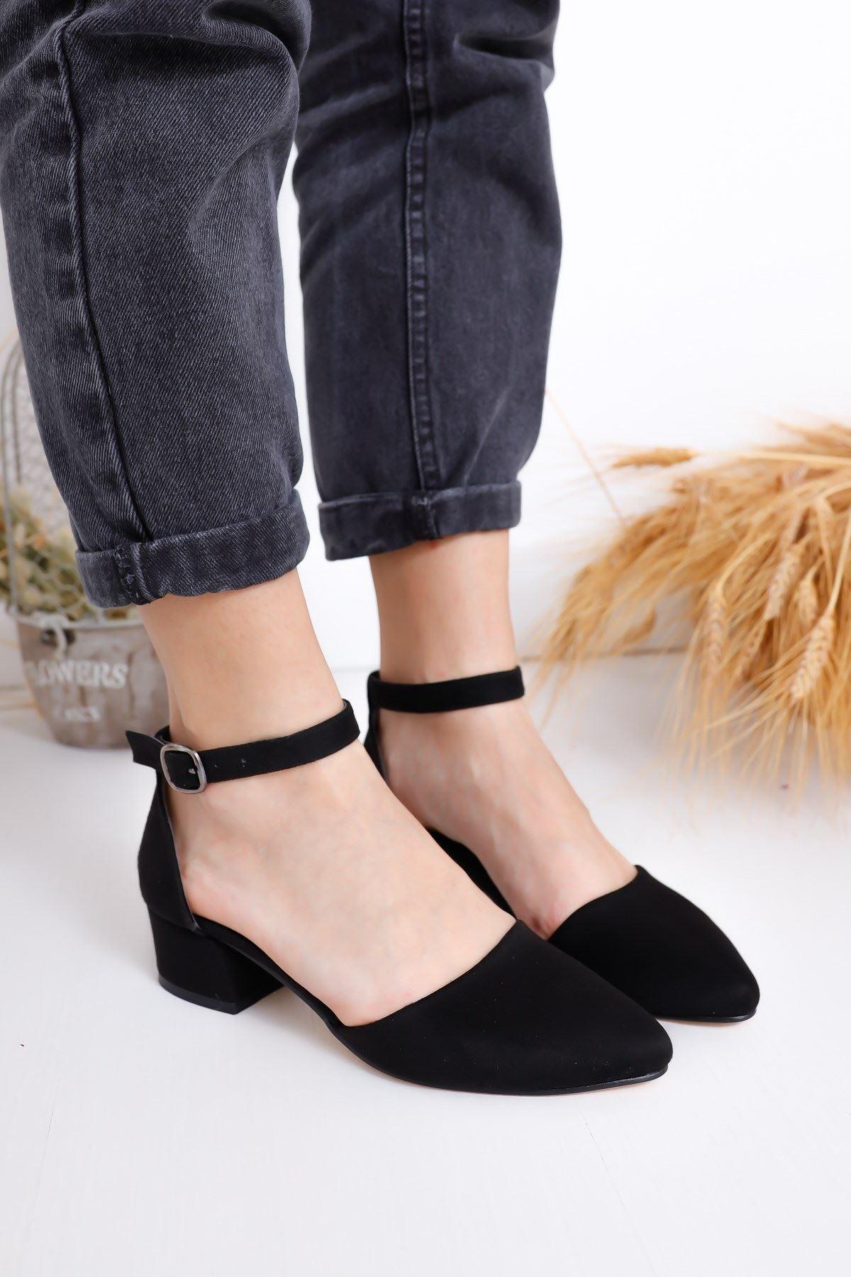 Women's Dary Heels Black Suede Shoes - STREET MODE ™