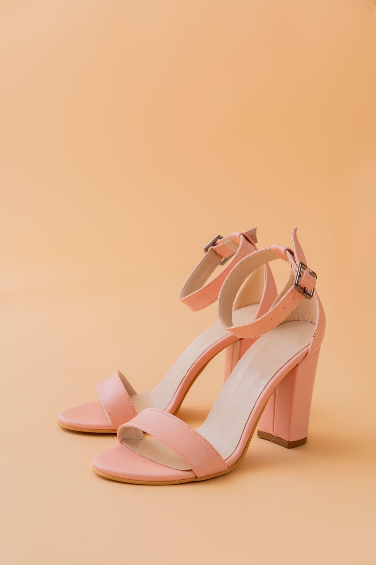 Evdokia Powder Pink Skin Heels Women's Shoes - STREET MODE ™