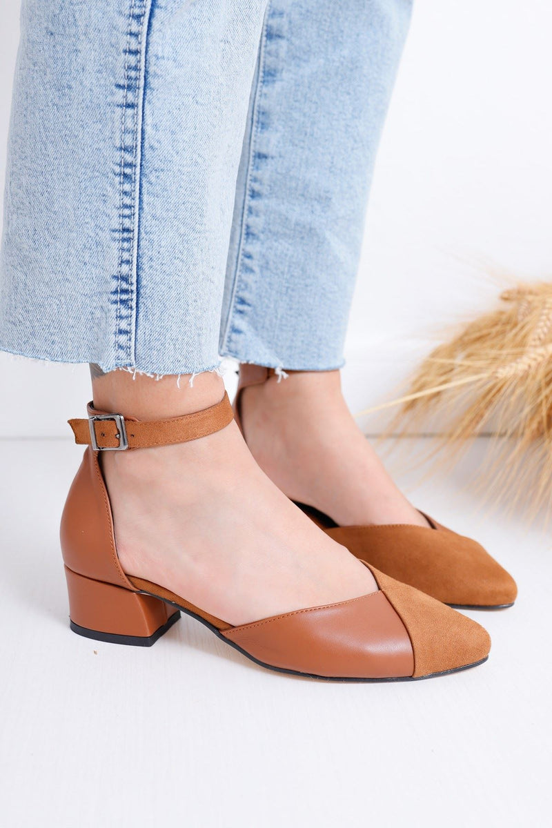 Women's Holly Heels Brown Skin-Suede Shoes - STREET MODE ™