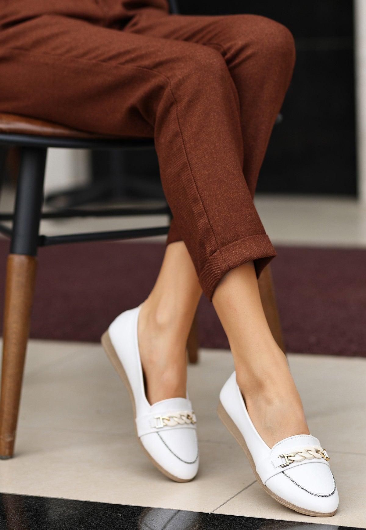 Women's Join White Skin Flat Shoes - STREET MODE ™
