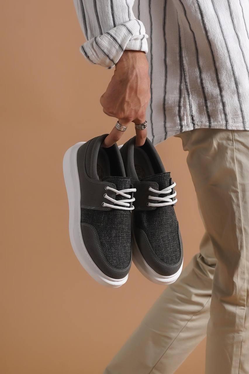 KB-042 Lace-Up Gray Casual Men's Sneakers Shoes - STREET MODE ™