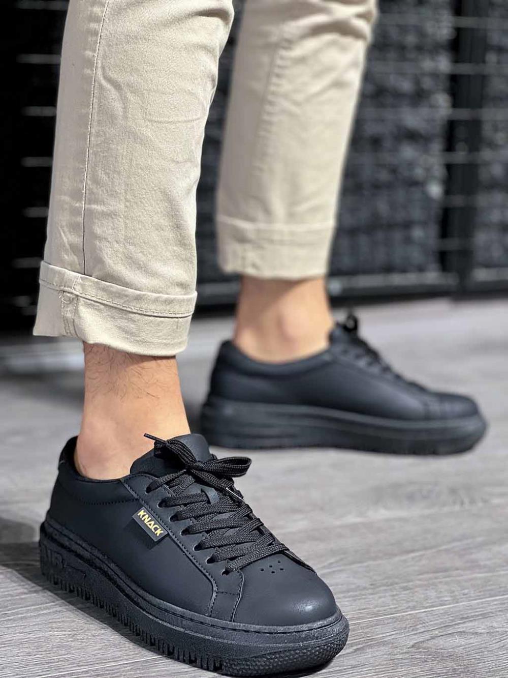 Men's Casual Shoes sneakers 225 Black (Black Sole) - STREET MODE ™