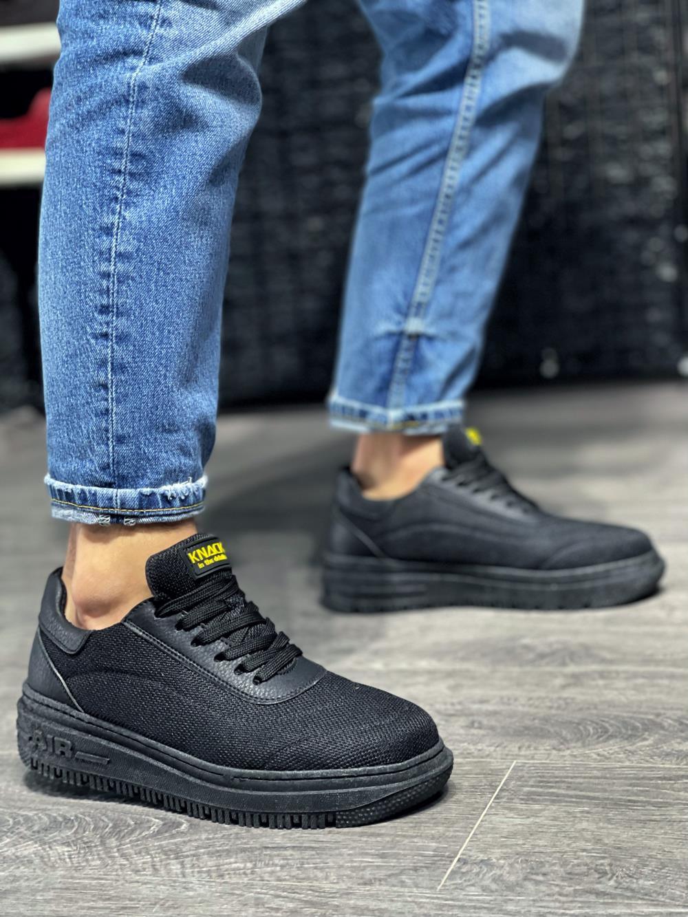 Men's Sneakers Casual Shoes 226 Black (Black Sole) - STREET MODE ™