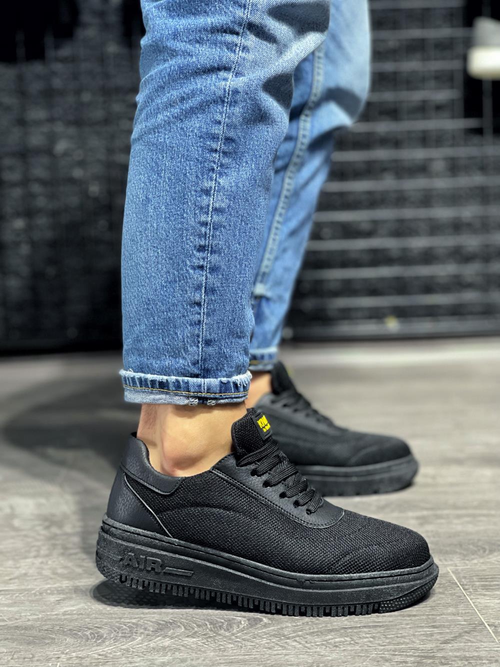 Men's Sneakers Casual Shoes 226 Black (Black Sole) - STREET MODE ™