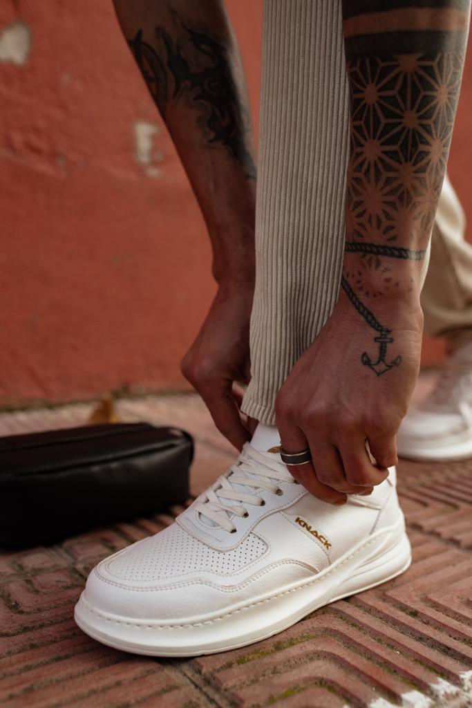 Men's Sneaker Casual Shoes 707 White - STREET MODE ™