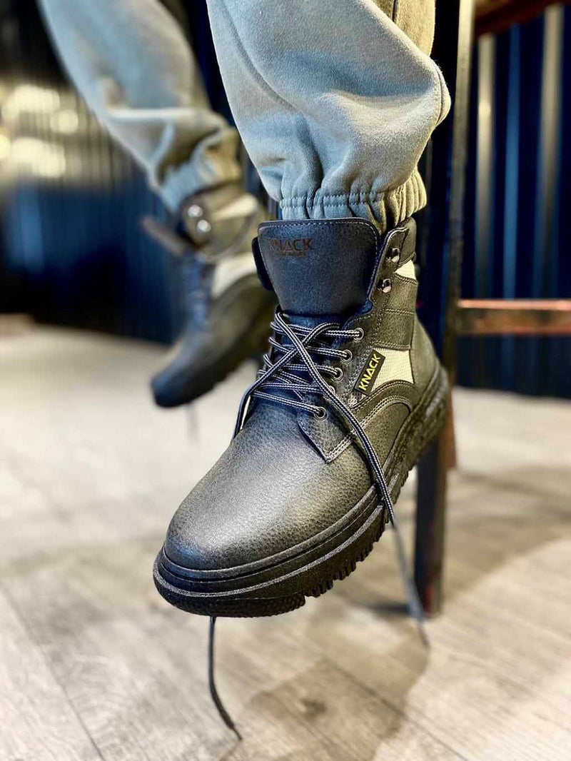 Men's High Sole Boots 230 Gray (Black Sole) - STREET MODE ™