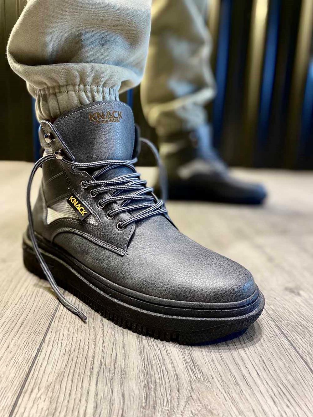 Men's High Sole Boots 230 Gray (Black Sole) - STREET MODE ™