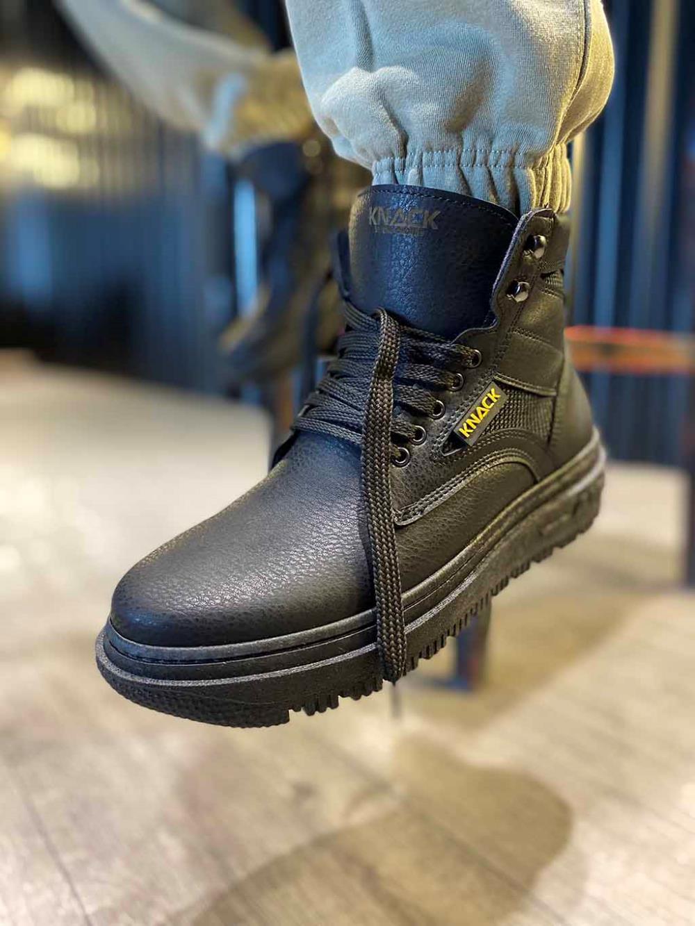 Men's High Sole Boots 230 Black (Black Sole) - STREET MODE ™