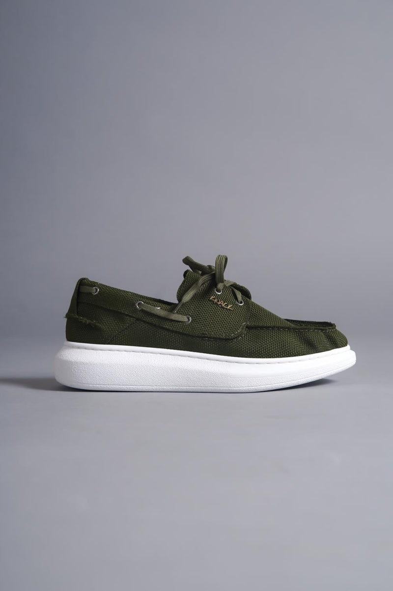 Men's High Sole Seasonal Linen Casual Shoes 009 Khaki - STREET MODE ™