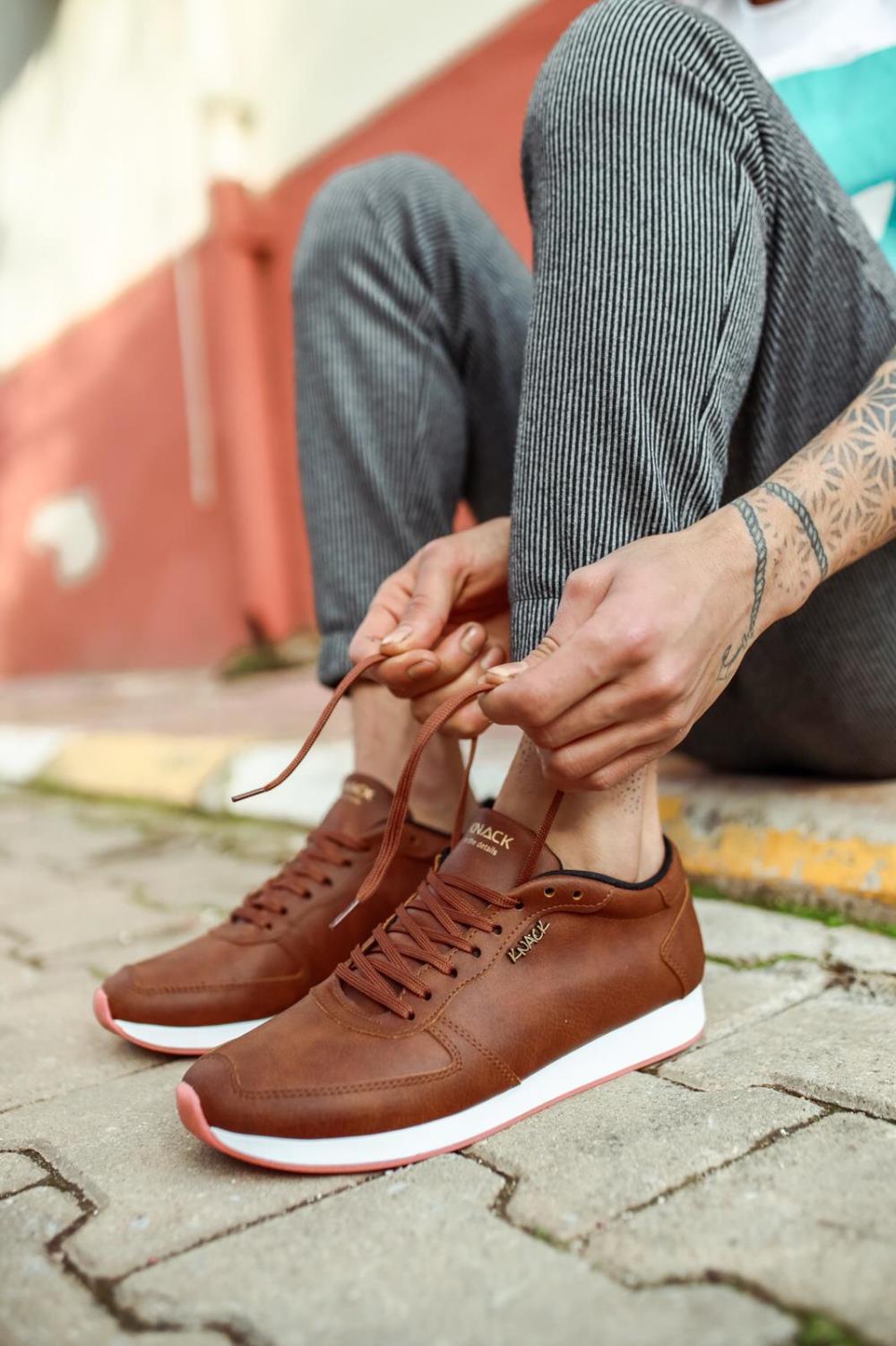 Men's Daily Sneaker Shoes 002 Brown - STREET MODE ™