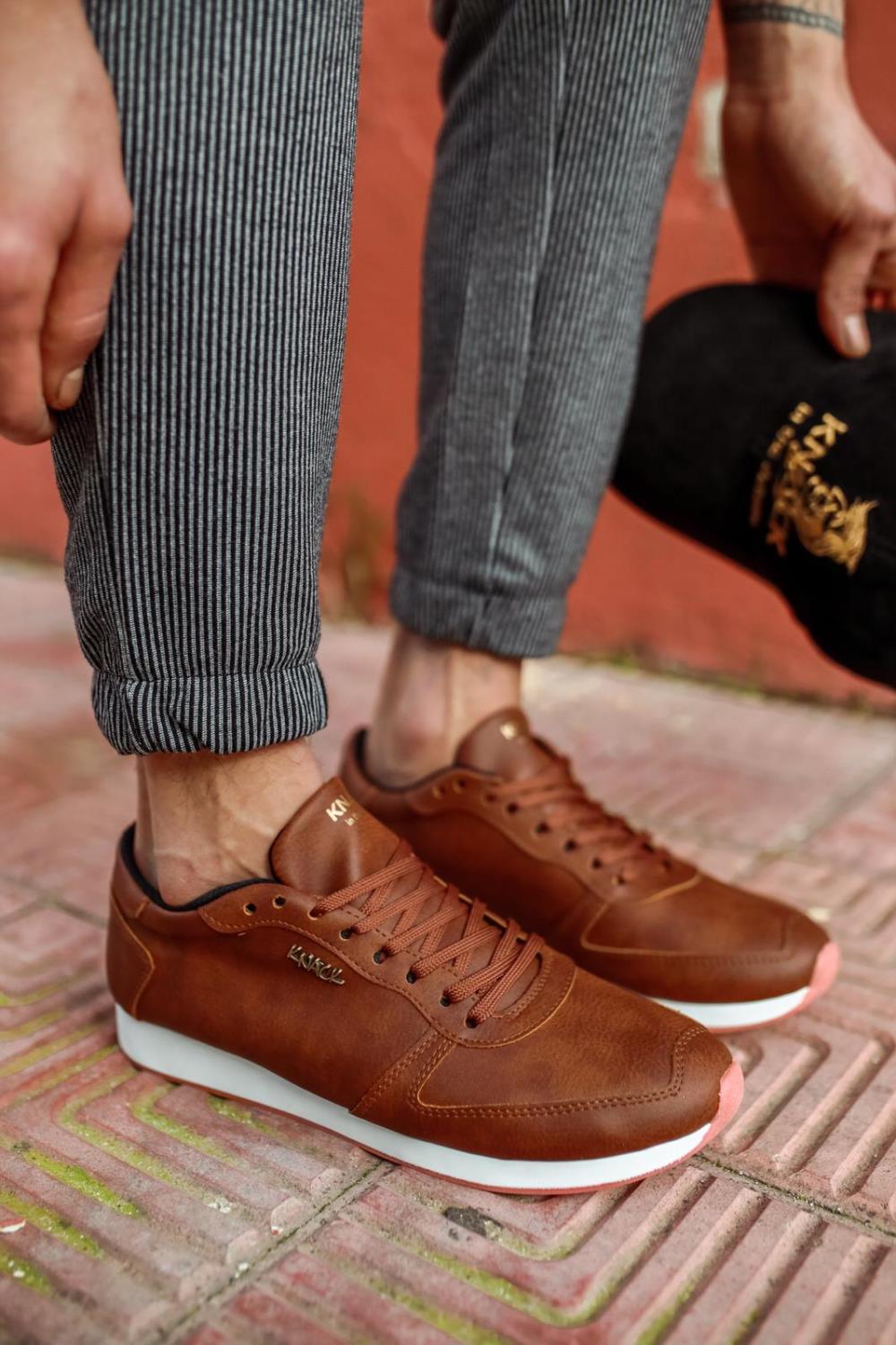 Men's Daily Sneaker Shoes 002 Brown - STREET MODE ™