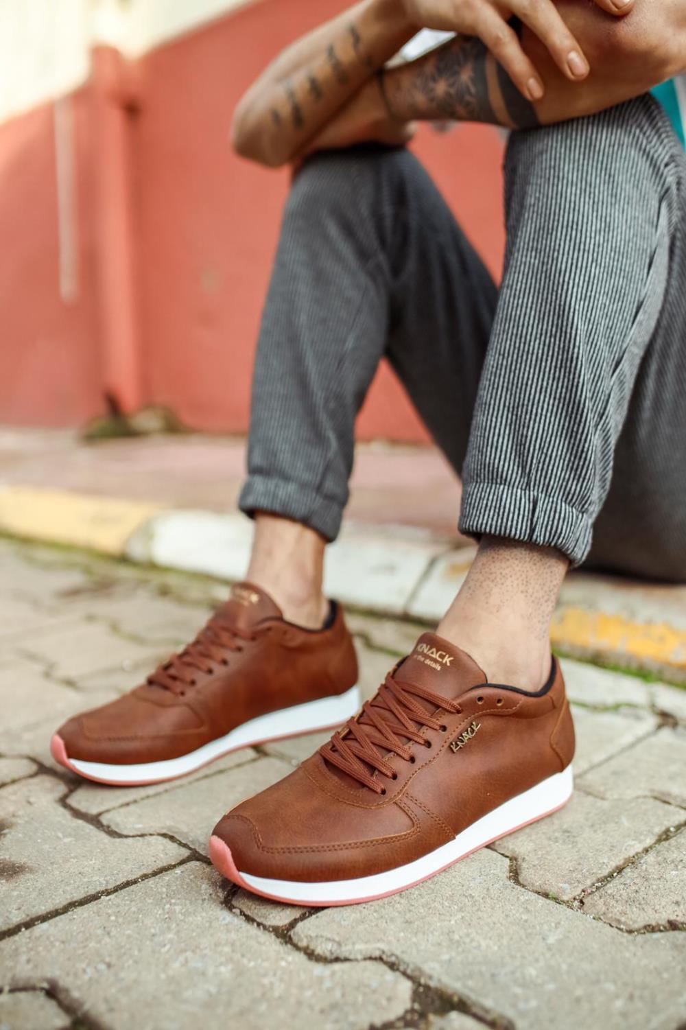 Men's Daily Sneaker Shoes 002 Brown - STREET MODE ™