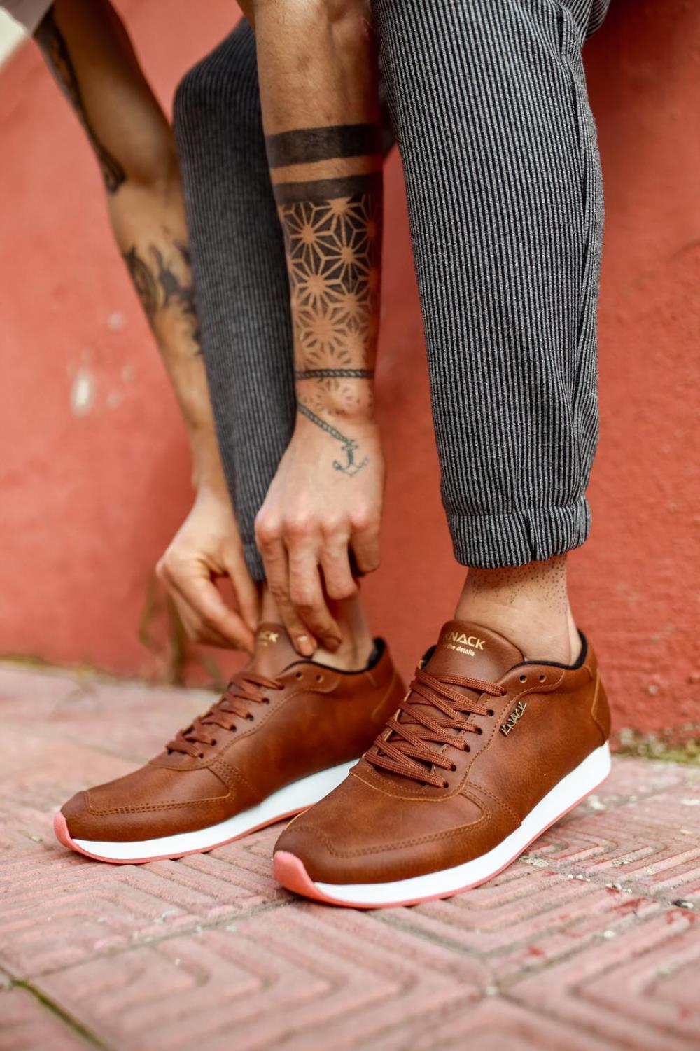 Men's Daily Sneaker Shoes 002 Brown - STREET MODE ™