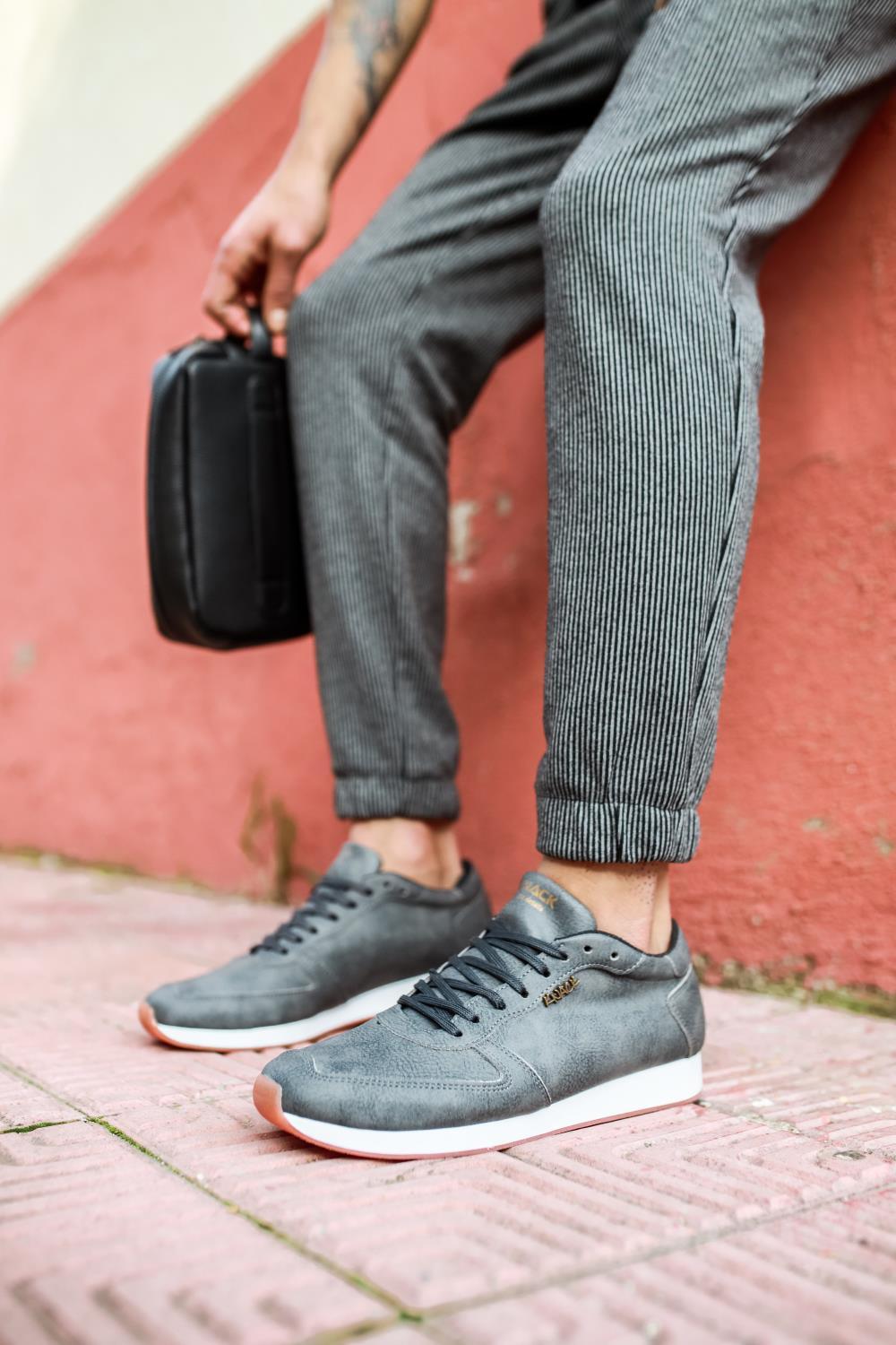 Men's Daily Sneaker Shoes 002 Gray - STREET MODE ™