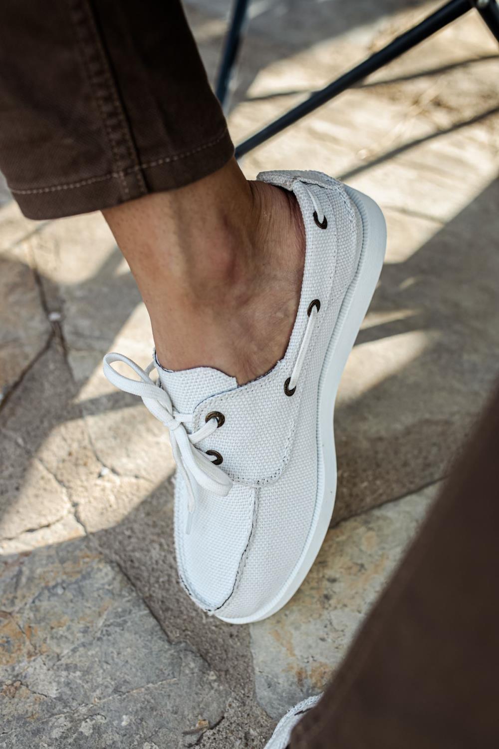 Men's Sneaker Seasonal Linen Shoes 008 White - STREET MODE ™
