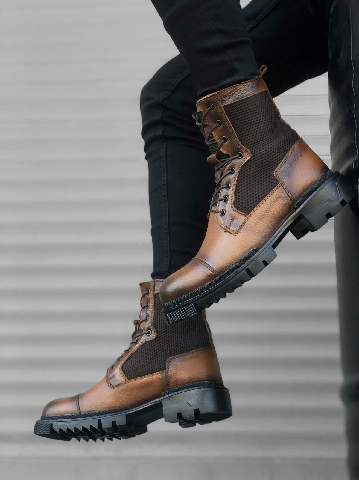 BA0183 Genuine Leather Tinted Men's Postal Boots - STREET MODE ™