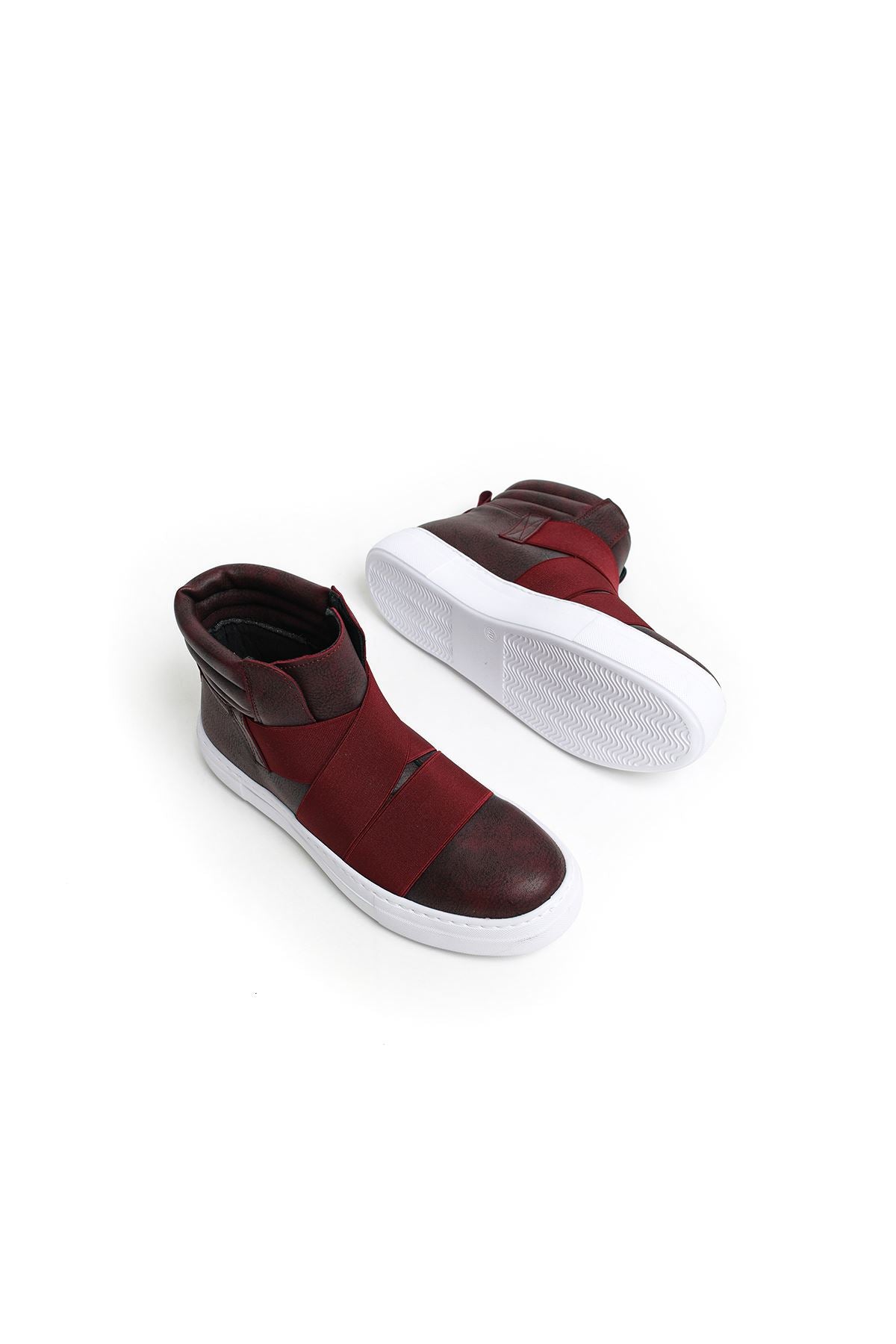 CH023 Men's Banded Red-White Sole Casual Sneaker Boots - STREET MODE ™