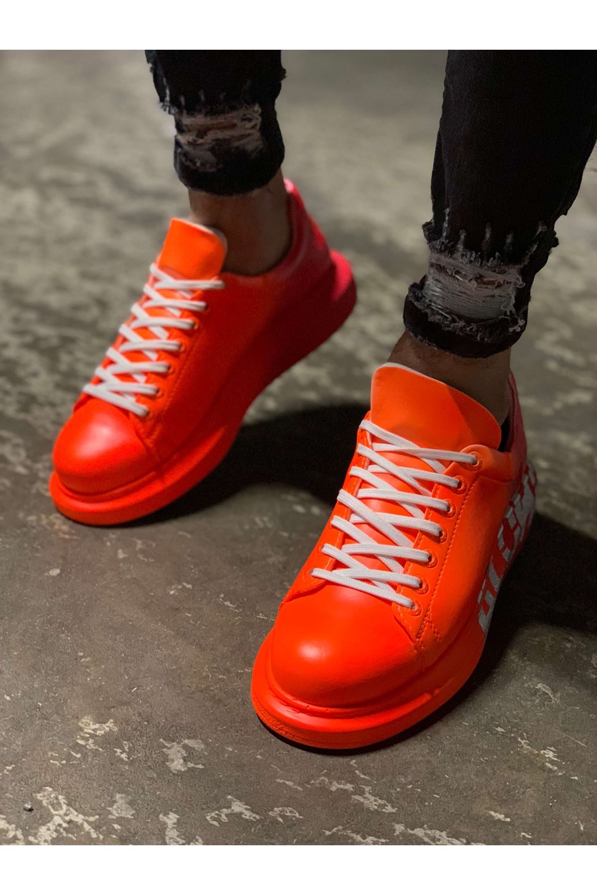 CH254 Men's Unisex Red-Orange Casual Sneaker Sports Shoes - STREET MODE ™