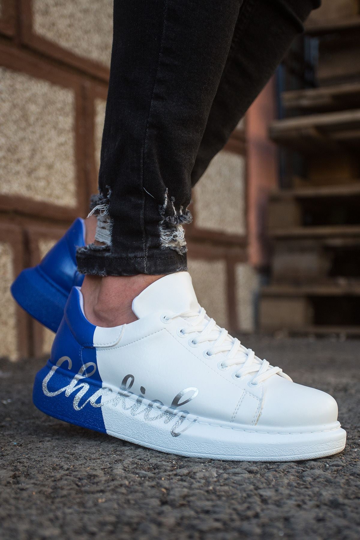 CH254 Men's Unisex White-Blue Casual Sneaker Sports Shoes - STREET MODE ™