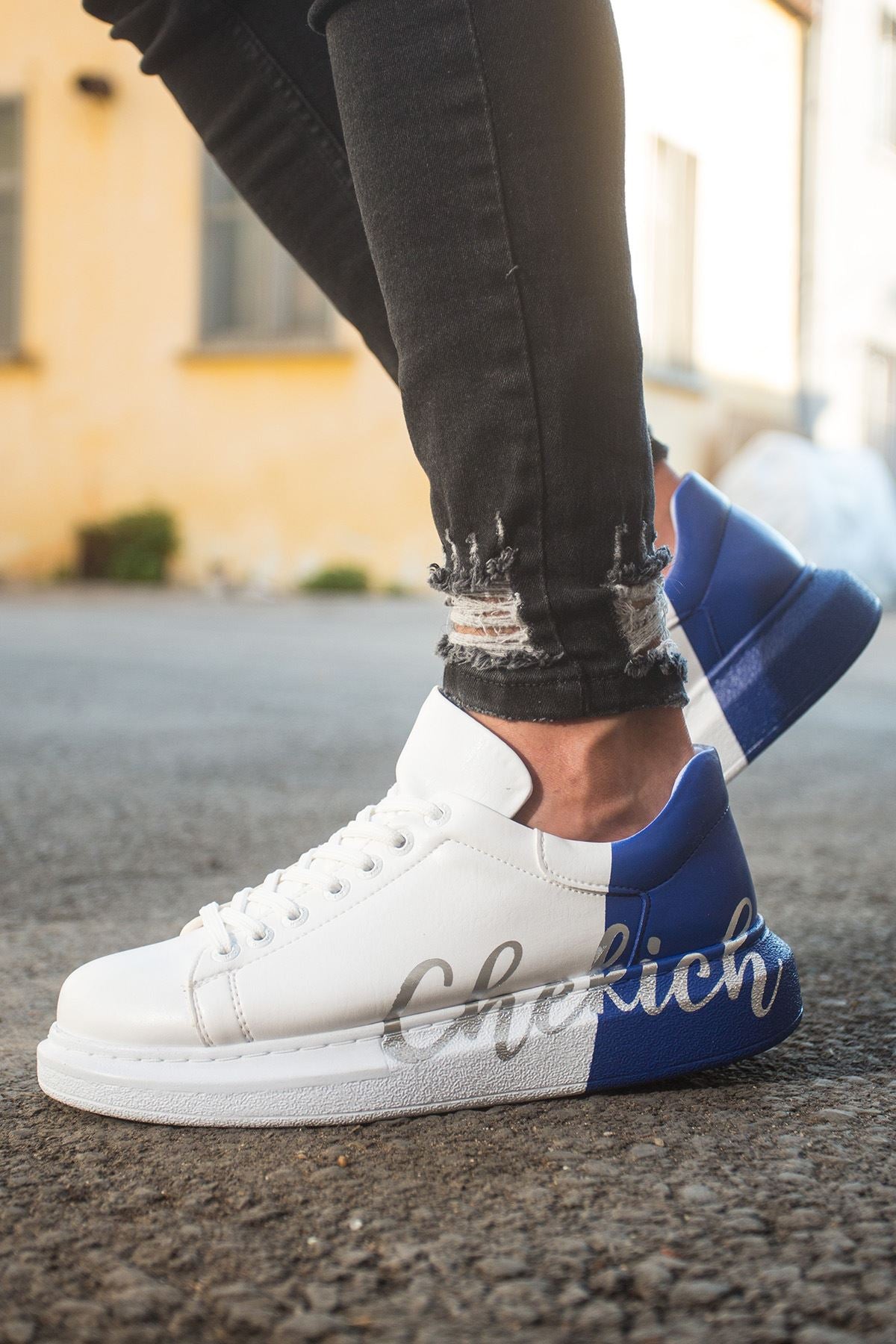 CH254 Men's Unisex White-Blue Casual Sneaker Sports Shoes - STREET MODE ™