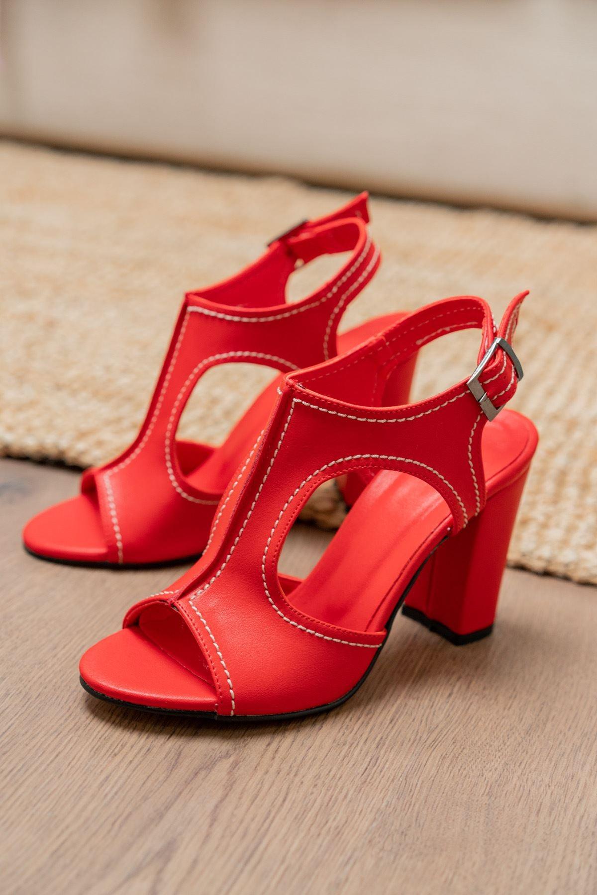 Orisha Red Skin Heels Women's Shoes - STREET MODE ™