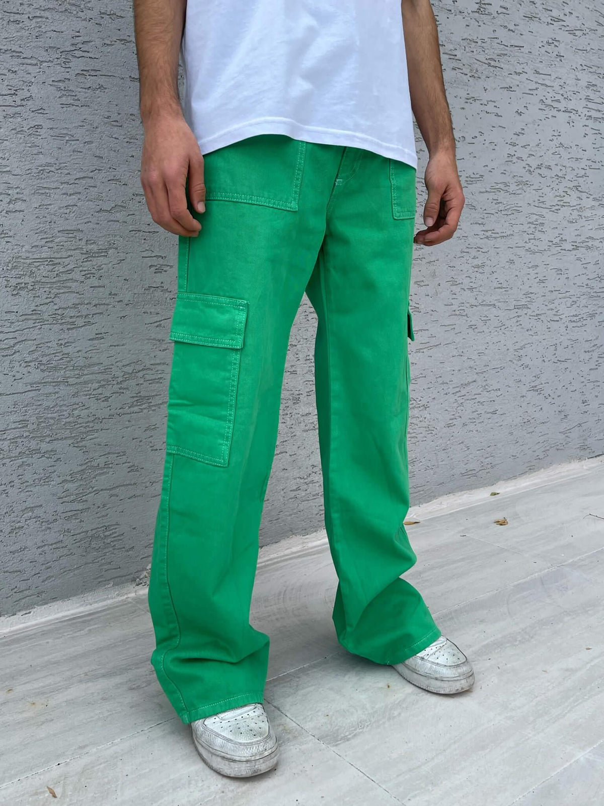 Men's Premium Baggy Cargo Pants Green - STREET MODE ™