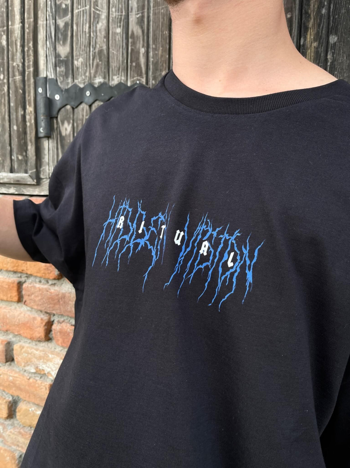 Ritual Lightning Oversize Men's  T-Shirt Black - STREET MODE ™