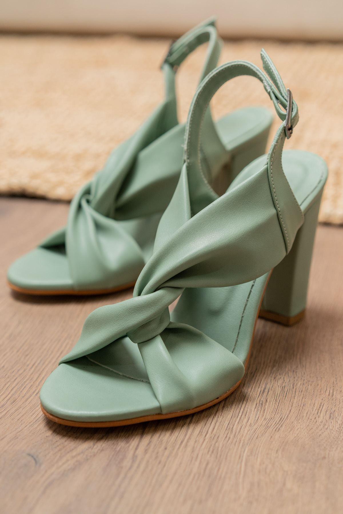 Serafima Green Skin High Heels Women's Shoes - STREET MODE ™