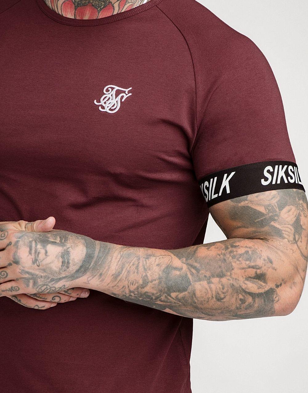 SikSilk Burgundy Tech Tee Men's T-Shirt - STREET MODE ™