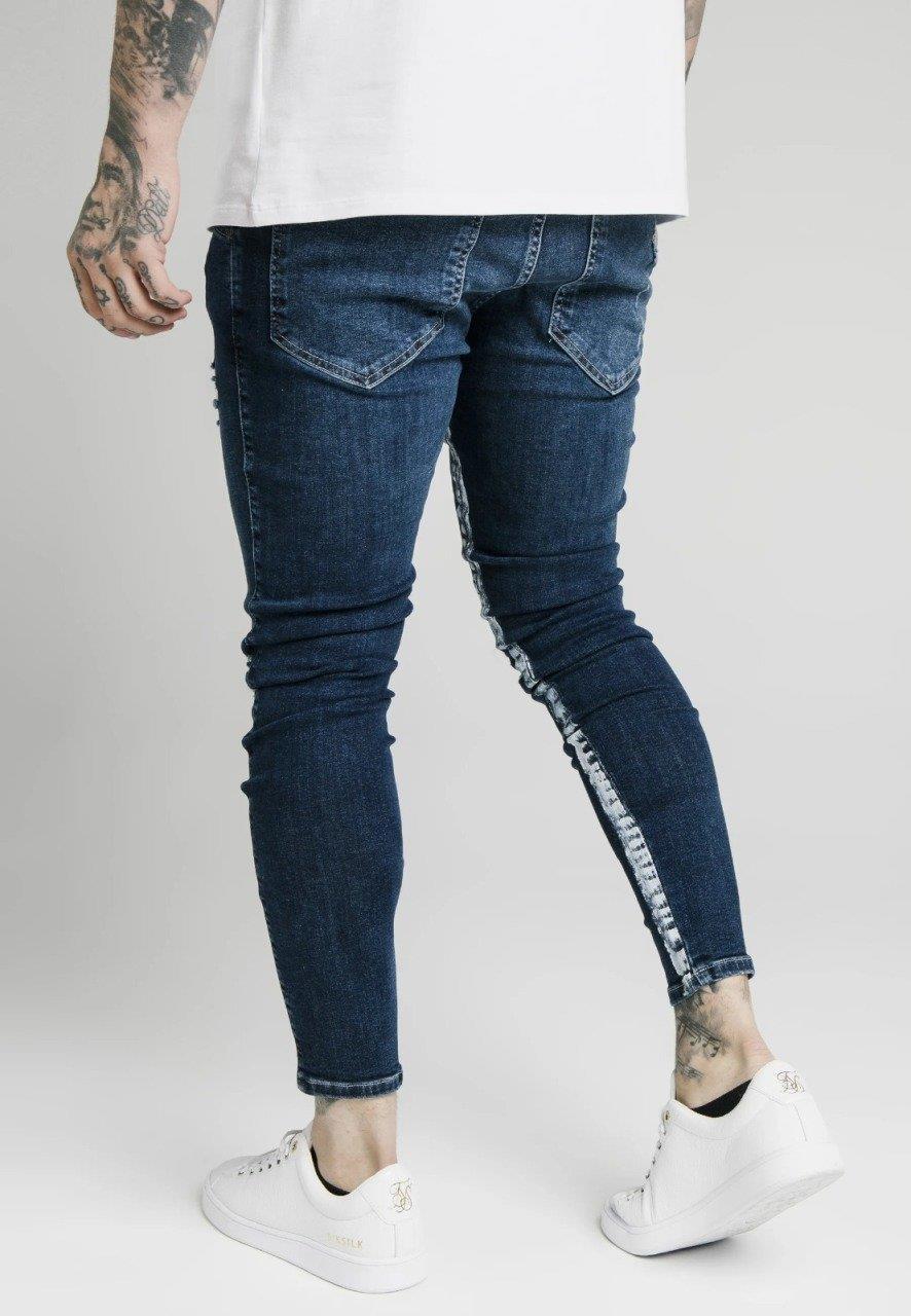 SikSilk Distressed Paintstripe Men's Jeans - STREET MODE ™